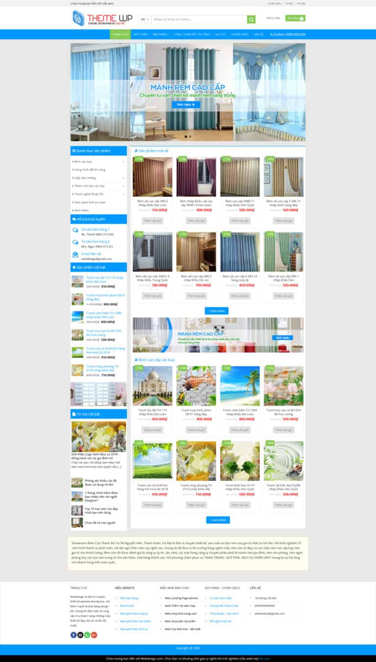 Theme wordpress bán mành rèm đẹp