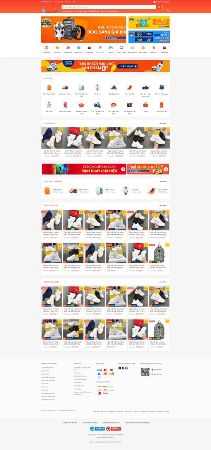 Theme wordpress bán hàng giống shopee