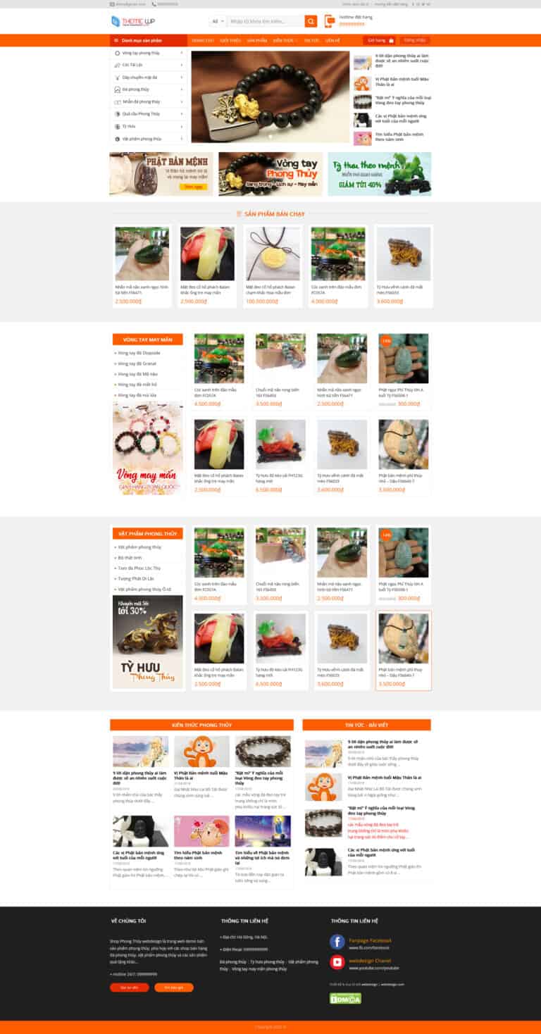 Theme wordpress shop phong thủy