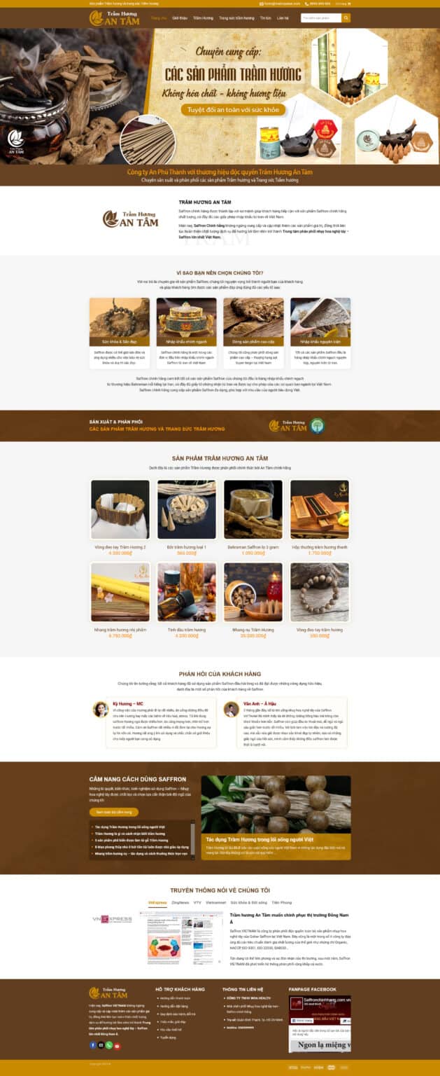 Theme wordpress bán trầm hương