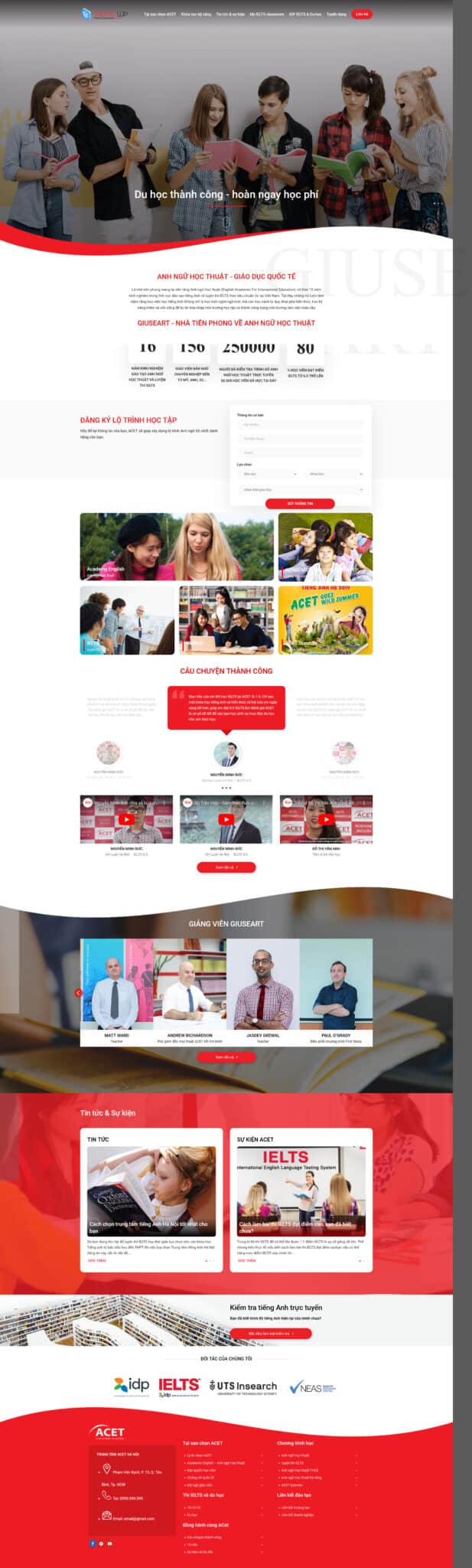 Theme WordPress trung tâm anh ngữ