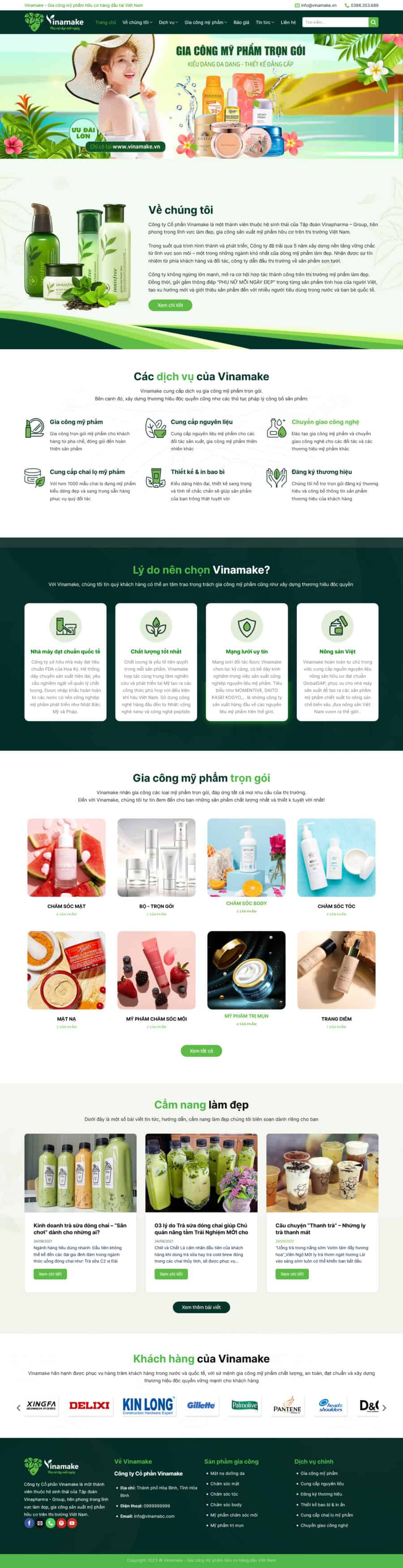 Theme wordpress gia công mỹ phẩm 1