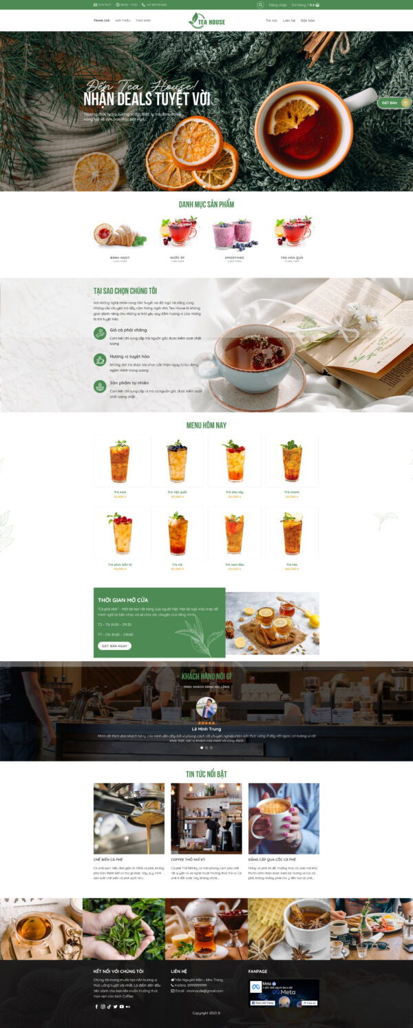 Theme wordpress bán trà sửa ,trà xanh 5